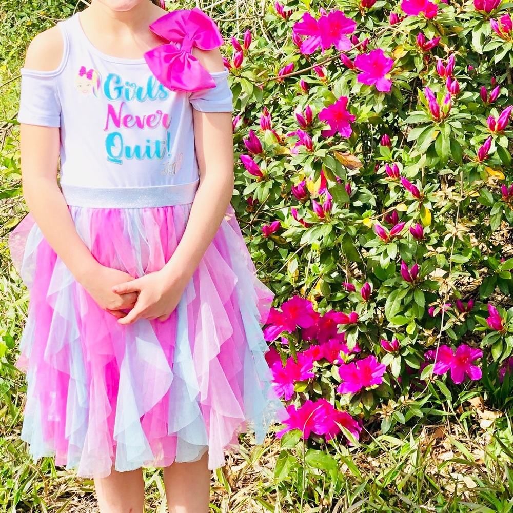 🗣LAST ONE Jojo siwa girls pink blue bow dress NWT - Picture 2 of 8